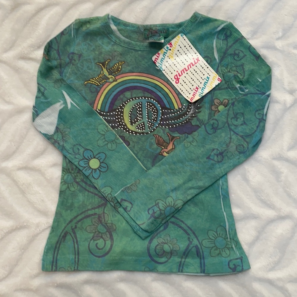 NWT girls size 5, Long sleeve. embellished pullover Tee.